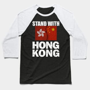 Free Hong Kong Flag Pro Democracy Tops Stand With Hong Kong T-Shirt Baseball T-Shirt